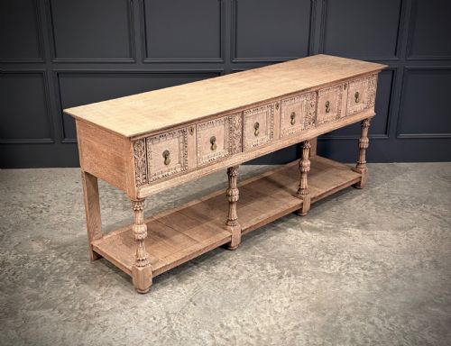 BLEACHED CARVED OAK POTBOARD DRESSER - ADDITIONAL PHOTO 2