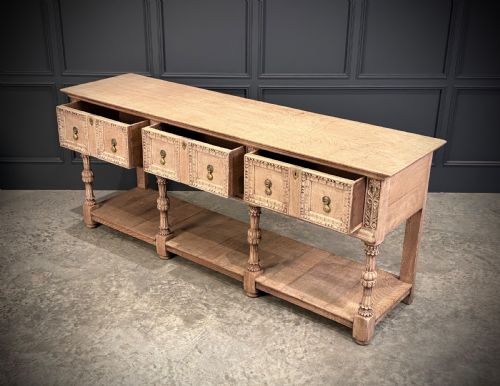 BLEACHED CARVED OAK POTBOARD DRESSER - ADDITIONAL PHOTO 10