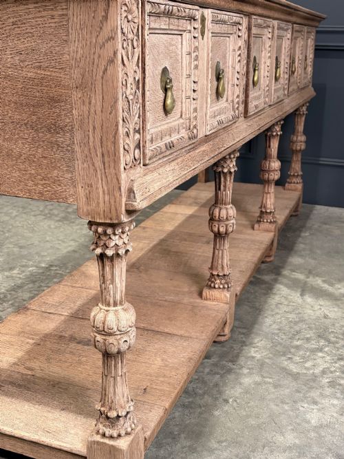 BLEACHED CARVED OAK POTBOARD DRESSER - ADDITIONAL PHOTO 14