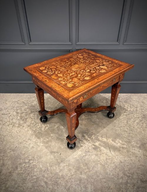 RARE 18TH CENTURY DUTCH MARQUETRY INLAID ARCHITECTS TABLE - ADDITIONAL PHOTO 14