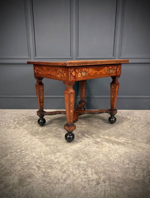 RARE 18TH CENTURY DUTCH MARQUETRY INLAID ARCHITECTS TABLE - ADDITIONAL PHOTO 1