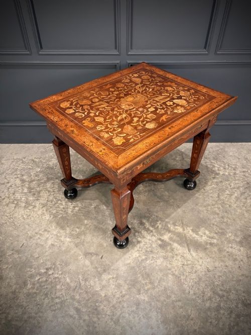 RARE 18TH CENTURY DUTCH MARQUETRY INLAID ARCHITECTS TABLE - ADDITIONAL PHOTO 2