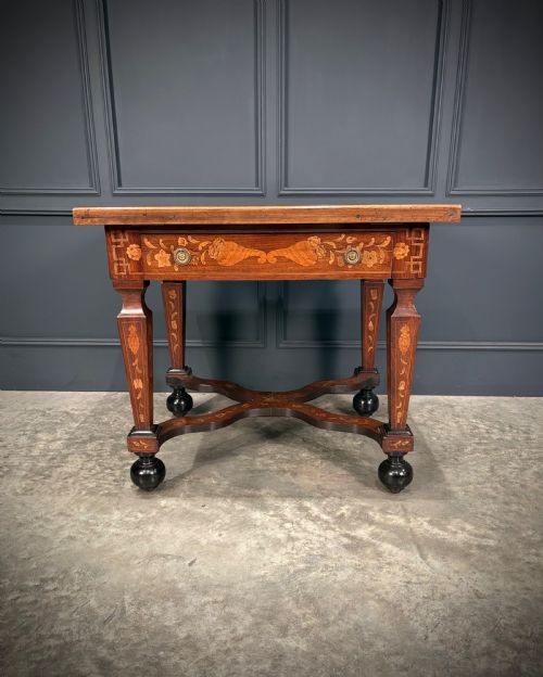 RARE 18TH CENTURY DUTCH MARQUETRY INLAID ARCHITECTS TABLE - ADDITIONAL PHOTO 4
