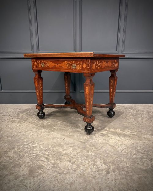 RARE 18TH CENTURY DUTCH MARQUETRY INLAID ARCHITECTS TABLE - ADDITIONAL PHOTO 7