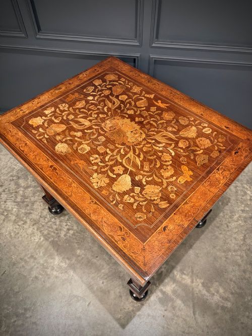 RARE 18TH CENTURY DUTCH MARQUETRY INLAID ARCHITECTS TABLE - ADDITIONAL PHOTO 8
