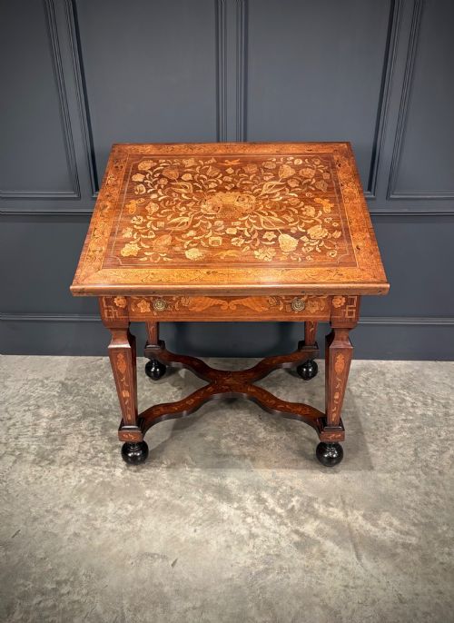RARE 18TH CENTURY DUTCH MARQUETRY INLAID ARCHITECTS TABLE - ADDITIONAL PHOTO 11