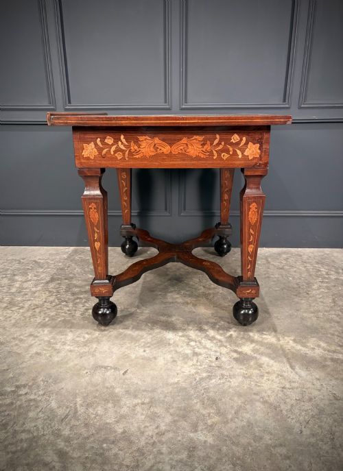 RARE 18TH CENTURY DUTCH MARQUETRY INLAID ARCHITECTS TABLE - ADDITIONAL PHOTO 15