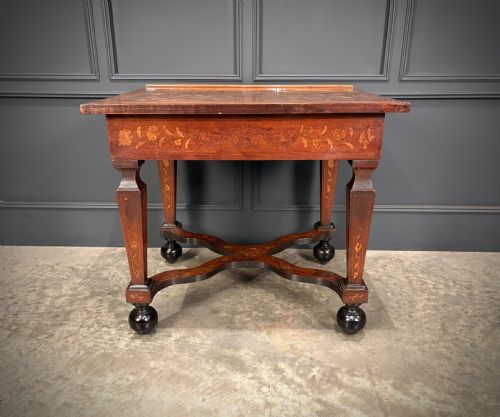 RARE 18TH CENTURY DUTCH MARQUETRY INLAID ARCHITECTS TABLE - ADDITIONAL PHOTO 16