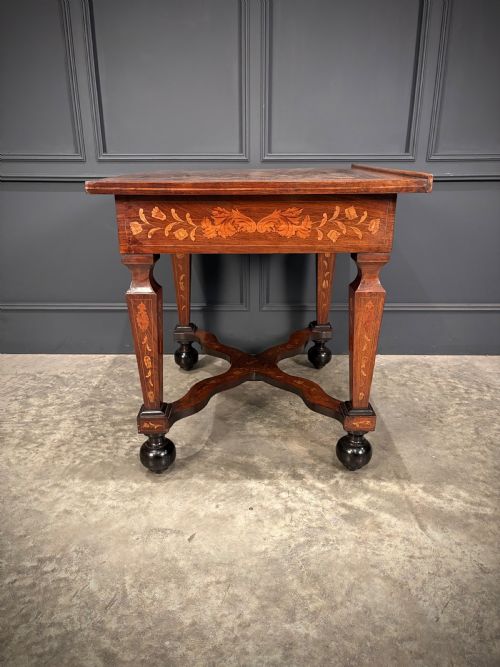 RARE 18TH CENTURY DUTCH MARQUETRY INLAID ARCHITECTS TABLE - ADDITIONAL PHOTO 17