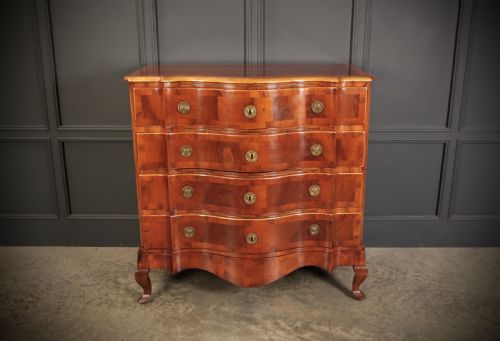 LARGE WALNUT SERPENTINE SHAPED CHEST - ADDITIONAL PHOTO 3