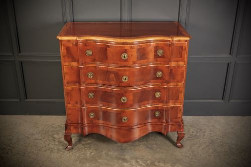LARGE WALNUT SERPENTINE SHAPED CHEST - ADDITIONAL PHOTO 4