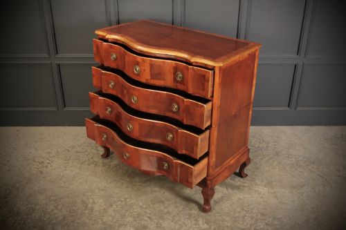 LARGE WALNUT SERPENTINE SHAPED CHEST - ADDITIONAL PHOTO 6