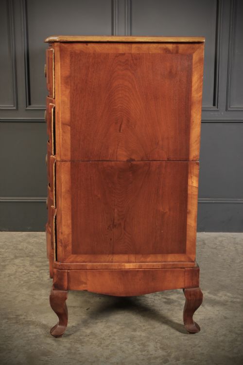 LARGE WALNUT SERPENTINE SHAPED CHEST - ADDITIONAL PHOTO 8