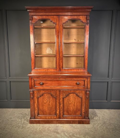VICTORIAN MAHOGANY SECRTAIRE BOOKCASE - ADDITIONAL PHOTO 15
