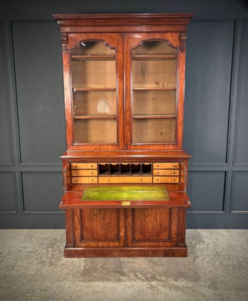 VICTORIAN MAHOGANY SECRTAIRE BOOKCASE - ADDITIONAL PHOTO 2