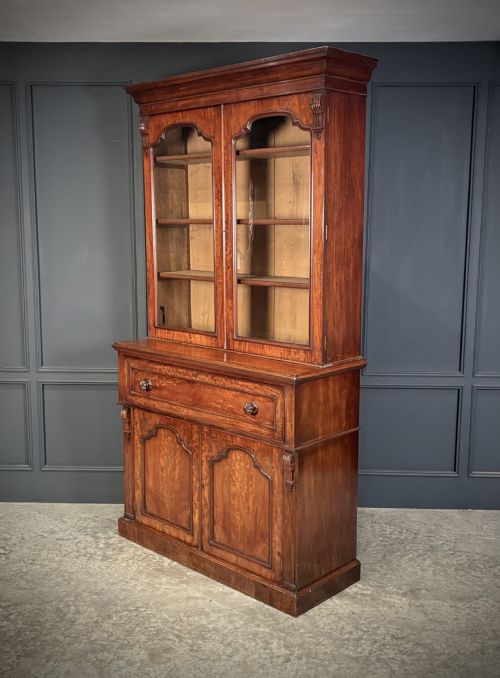 VICTORIAN MAHOGANY SECRTAIRE BOOKCASE - ADDITIONAL PHOTO 9