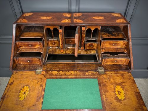 DUTCH MARQUETRY INLAID WALNUT BUREAU - ADDITIONAL PHOTO 5