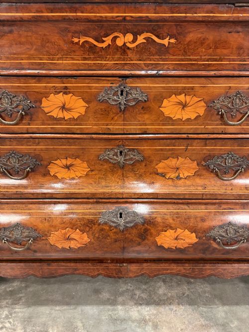 DUTCH MARQUETRY INLAID WALNUT BUREAU - ADDITIONAL PHOTO 6