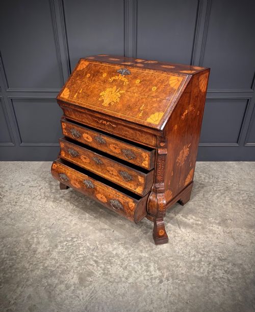 DUTCH MARQUETRY INLAID WALNUT BUREAU - ADDITIONAL PHOTO 10
