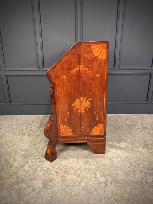 DUTCH MARQUETRY INLAID WALNUT BUREAU - ADDITIONAL PHOTO 12