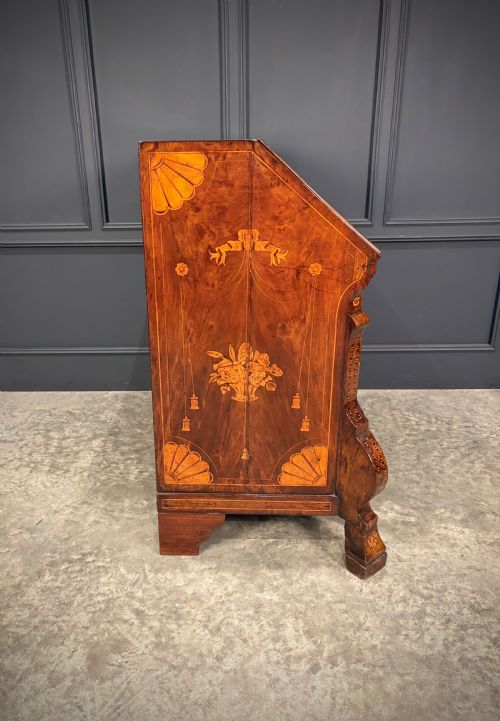 DUTCH MARQUETRY INLAID WALNUT BUREAU - ADDITIONAL PHOTO 14