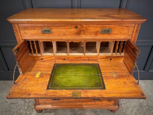 19TH CENTURY CAMPHOR WOOD MILITARY CAMPAIGN SECRETAIRE CHEST - ADDITIONAL PHOTO 13