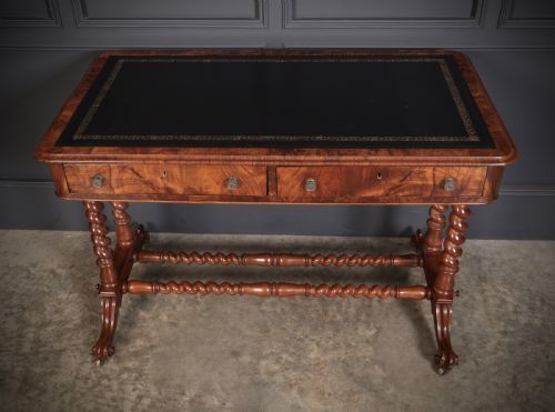 VICTORIAN WALNUT LIBRARY WRITING TABLE - ADDITIONAL PHOTO 3