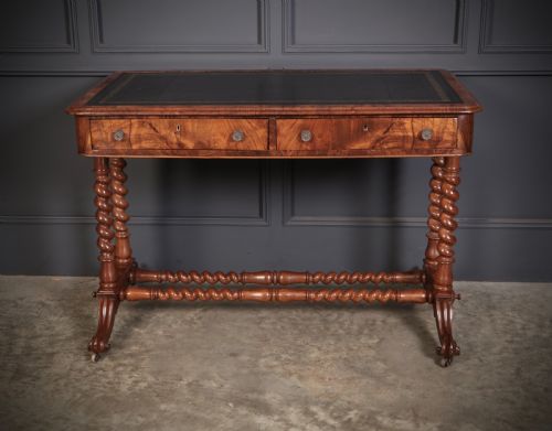 VICTORIAN WALNUT LIBRARY WRITING TABLE - ADDITIONAL PHOTO 4