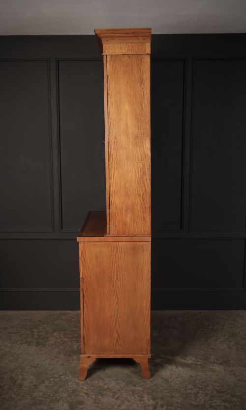 GEORGIAN SATINWOOD GLAZED SECRETAIRE BOOKCASE - ADDITIONAL PHOTO 9