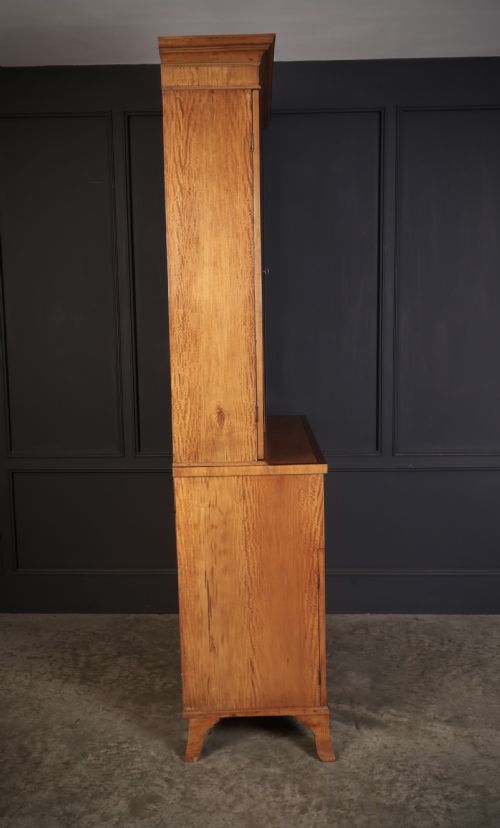 GEORGIAN SATINWOOD GLAZED SECRETAIRE BOOKCASE - ADDITIONAL PHOTO 11
