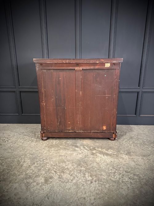 LARGE VICTORIAN FLAME MAHOGANY CHEST OF DRAWERS - ADDITIONAL PHOTO 10
