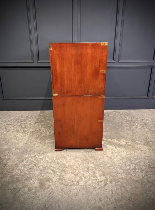 VICTORIAN MAHOGANY MILITARY CAMPAIGN CHEST BY ROSS CO - ADDITIONAL PHOTO 14