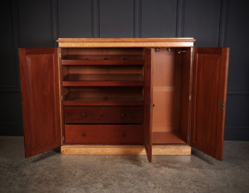 LOW VICTORIAN BIRDS EYE MAPLE COMPACTUM WARDROBE - ADDITIONAL PHOTO 6