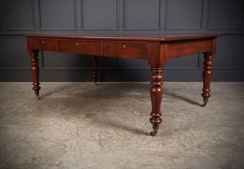 VICTORIAN MAHOGANY PARTNERS WRITING TABLE - ADDITIONAL PHOTO 7