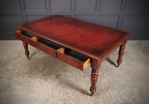 VICTORIAN MAHOGANY PARTNERS WRITING TABLE - ADDITIONAL PHOTO 8