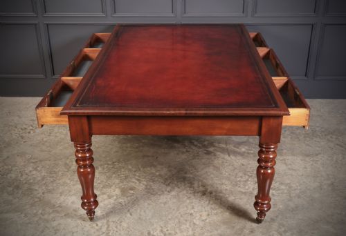 VICTORIAN MAHOGANY PARTNERS WRITING TABLE - ADDITIONAL PHOTO 12