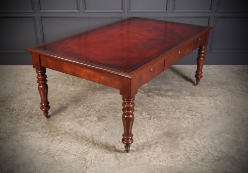 VICTORIAN MAHOGANY PARTNERS WRITING TABLE - ADDITIONAL PHOTO 14