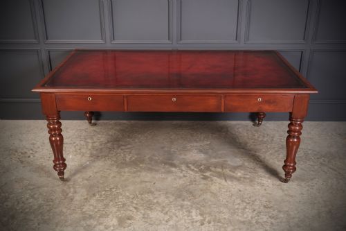 VICTORIAN MAHOGANY PARTNERS WRITING TABLE - ADDITIONAL PHOTO 15