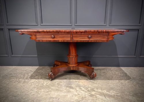 RARE 19TH CENTURY GONCALO ALVES LIBRARY TABLE - ADDITIONAL PHOTO 3