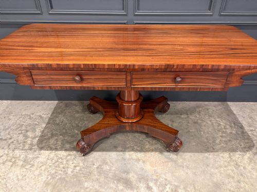 RARE 19TH CENTURY GONCALO ALVES LIBRARY TABLE - ADDITIONAL PHOTO 4