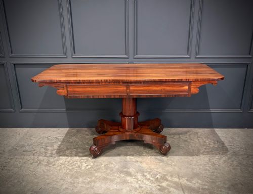 RARE 19TH CENTURY GONCALO ALVES LIBRARY TABLE - ADDITIONAL PHOTO 10