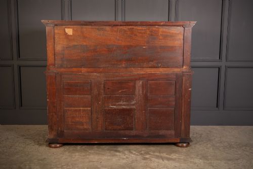 WALNUT MOTHER OF PEARL INLAID SIDEBOARD DRESSER - ADDITIONAL PHOTO 8