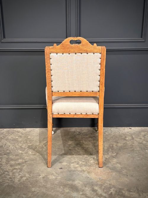 SET OF SIX CARVED BLEACHED OAK DINING CHAIRS - ADDITIONAL PHOTO 10