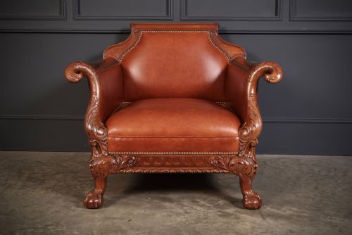 MAGNIFICENT QUALITY MAHOGANY LEATHER SUITE - ADDITIONAL PHOTO 4