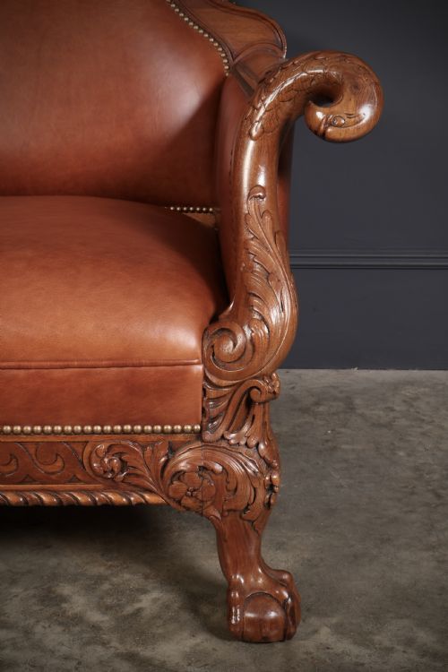 MAGNIFICENT QUALITY MAHOGANY LEATHER SUITE - ADDITIONAL PHOTO 6