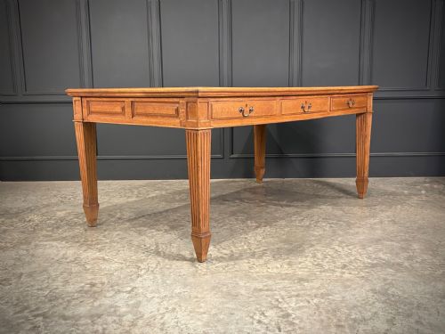 LARGE OAK LEATHER PARTNERS WRITING TABLE 6FT X 3FT6 - ADDITIONAL PHOTO 3