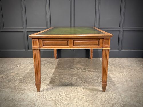 LARGE OAK LEATHER PARTNERS WRITING TABLE 6FT X 3FT6 - ADDITIONAL PHOTO 10