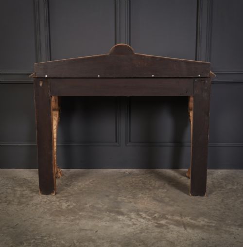 ANTIQUE CARVED BLEACHED OAK CONSOLE TABLE - ADDITIONAL PHOTO 13