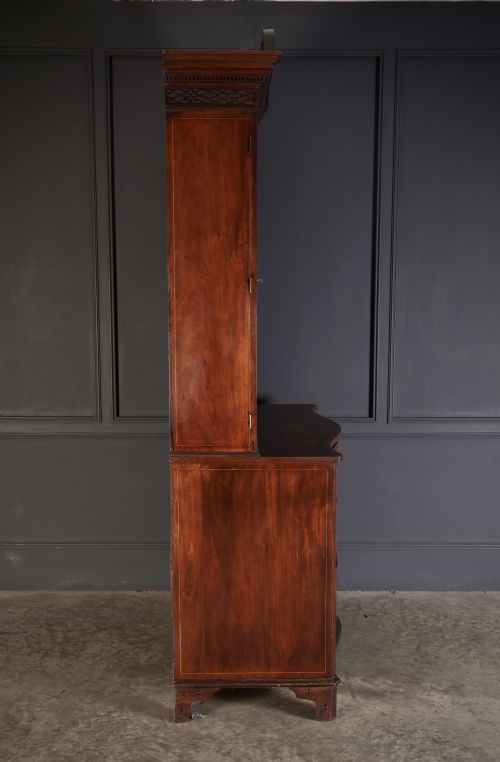 RARE GEORGIAN MARQUETRY INLAID MAHOGANY BOOKCASE - ADDITIONAL PHOTO 15