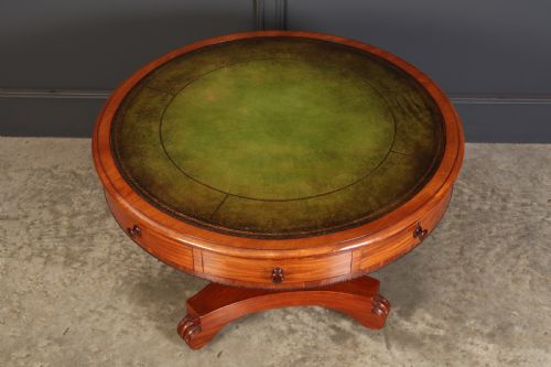 VICTORIAN ROUND MAHOGANY LIBRARY DRUM TABLE - ADDITIONAL PHOTO 5